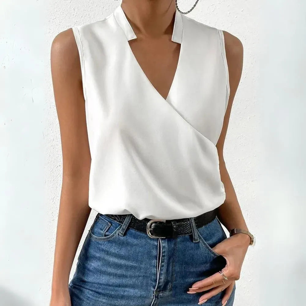 Hazelle | Sleeveless Women's Top with V-Neck