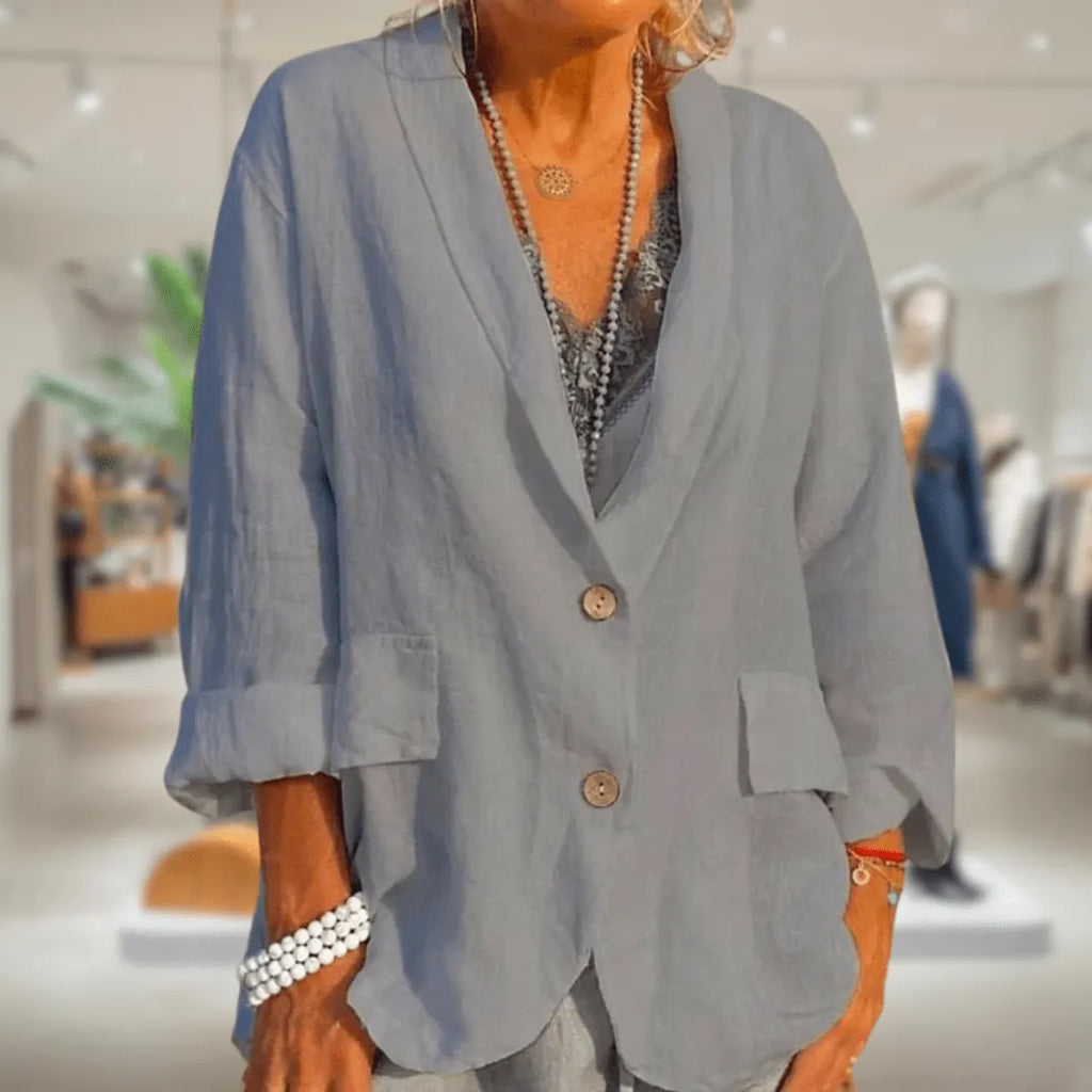 Blazer Leinen LÃ¤ssig Beige NatÃ¼rliche Eleganz und Komfort