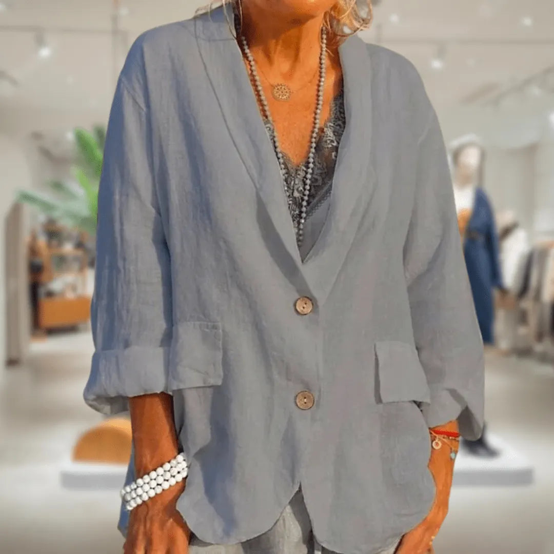 Blazer Leinen LÃ¤ssig Beige NatÃ¼rliche Eleganz und Komfort