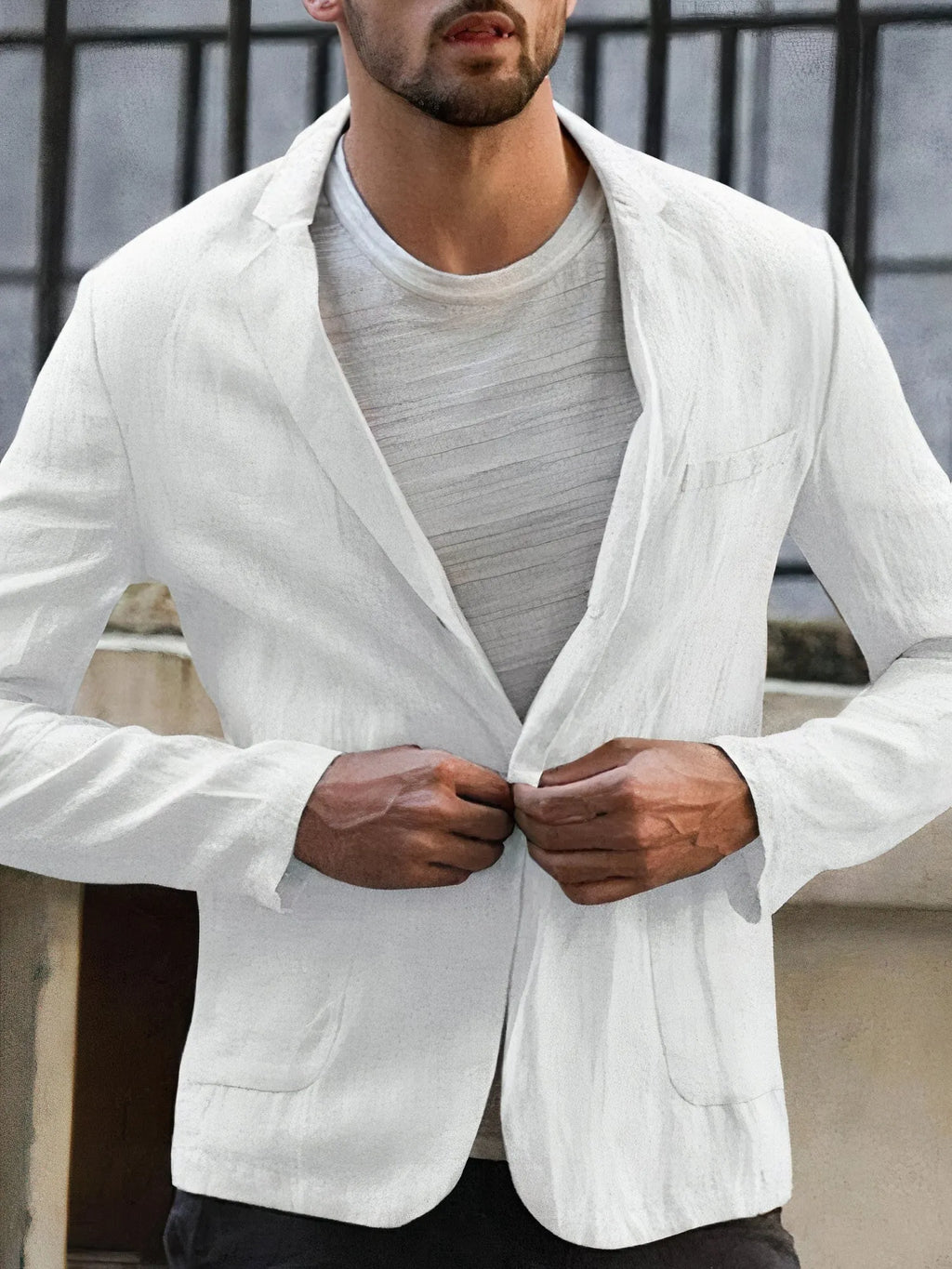 Moderne Leinenjacke Für Herren