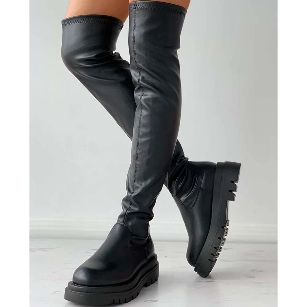 Serdia - Overknee-Lederstiefel für Frauen