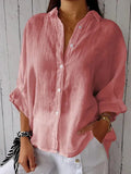 Damen Leichte Leinenbluse