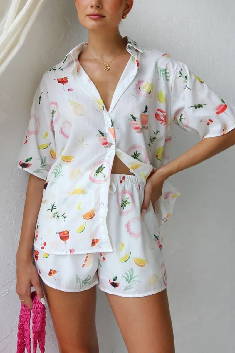 Sommerliches Pyjama-Set mit Print