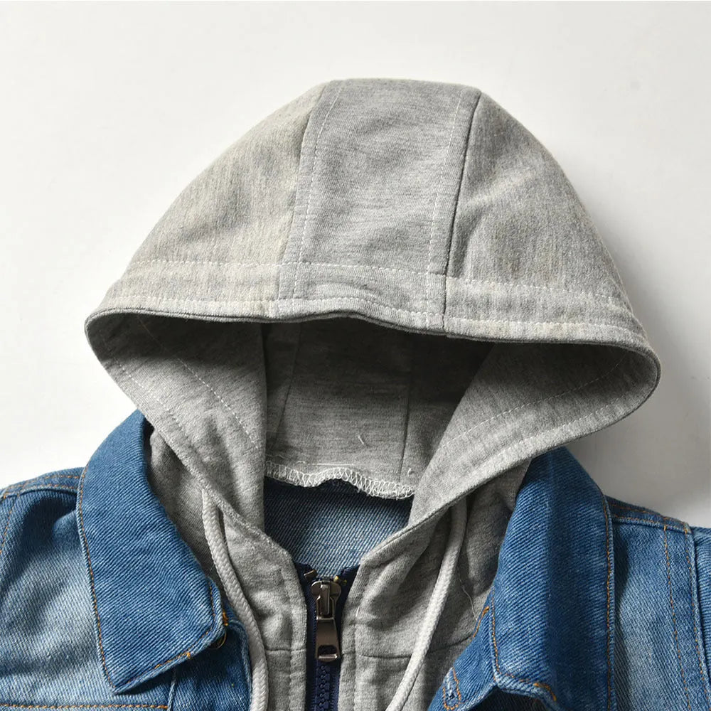Denim-Jacke mit Kapuze