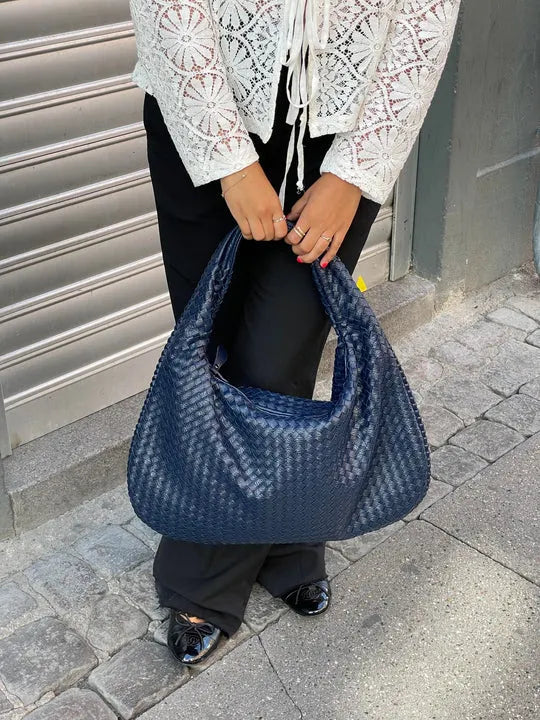 Tote Bag – Intrecciato Geweven Dames Tas, Vegan Leer & Tijdloze Elegant