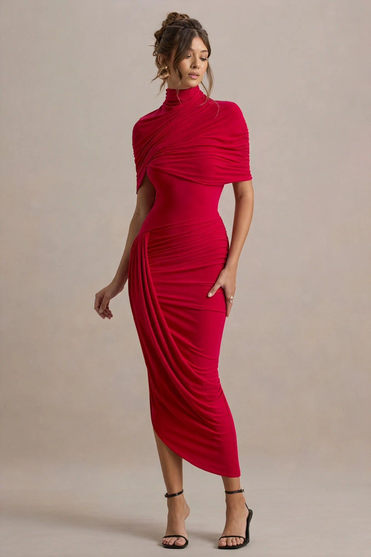 Asymmetrisches Draped Kleid