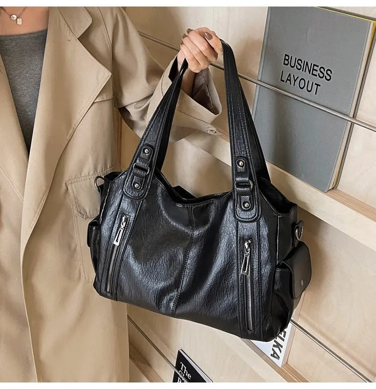 Leren Dames Tas Met Uniek Design & Ritsdetails | Luxe, Ruim & Modieus