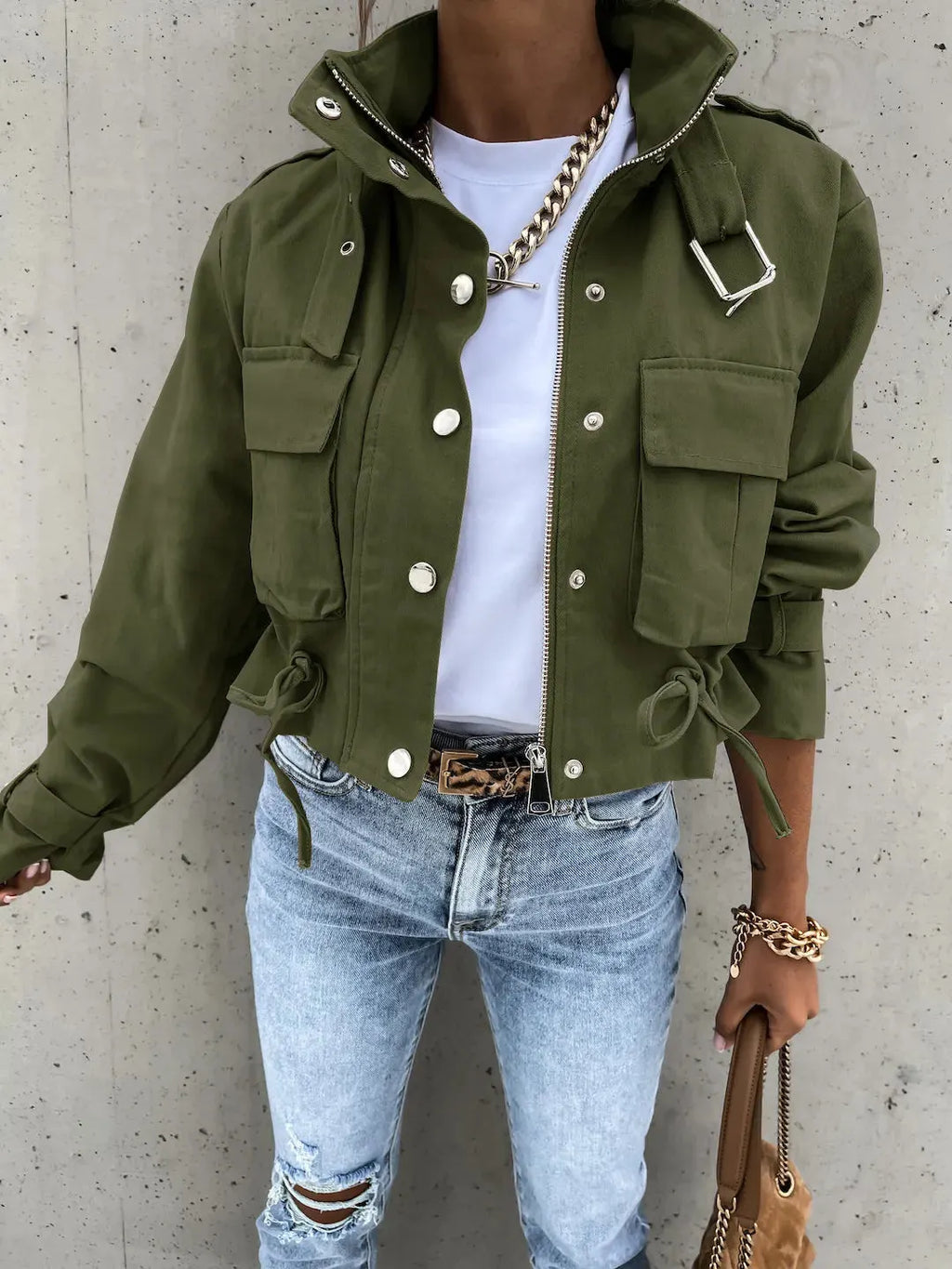 MAELLA | Korte Cargo Jas Voor Dames - Stijlvol & Elegant