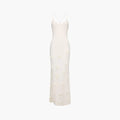 Womenâ€™s Strappy Maxi Dress with Low Neckline and Long Skirt