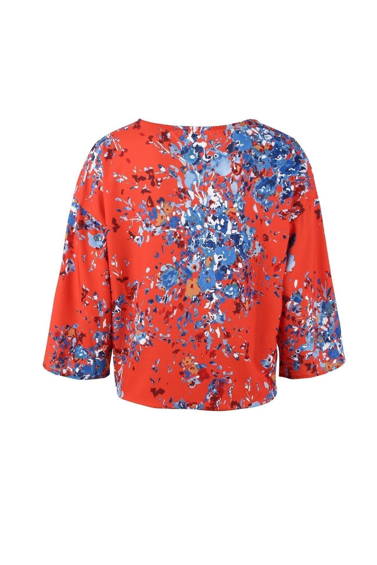 Digital Printed Floral Large Size Strap Fashion Chiffon Top