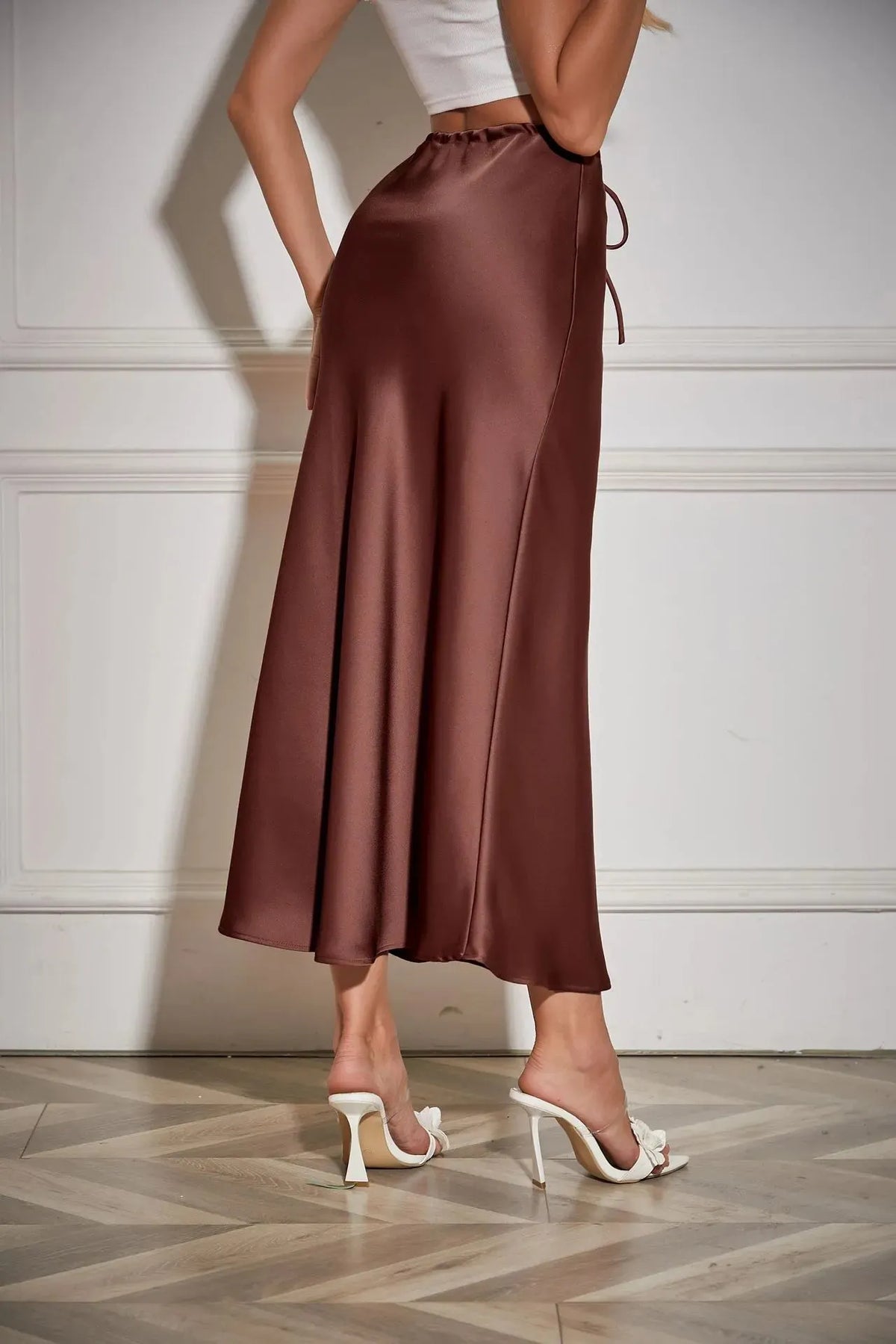 CHERISSE | Luxe Satijnen Dames Rok Met Verstelbare Taille - Zacht, Elegant & Makkelijk te Combineren