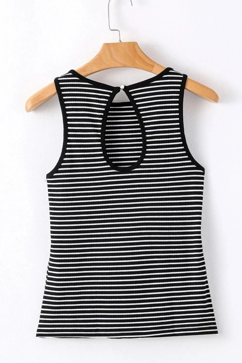Striped Ribbed Round Neck Tank