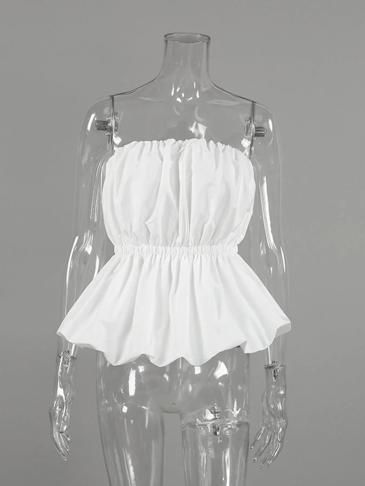 Ruched Bubble Hem Tube Top