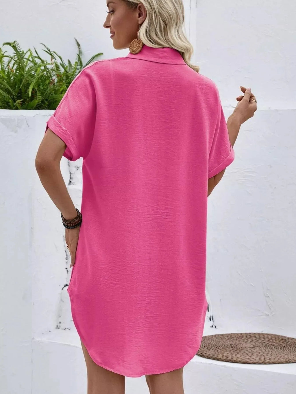 Relaxed Fit Button-Down Longline Shirt