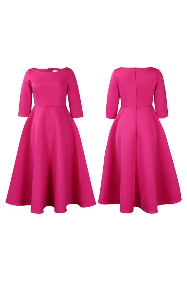 3/4-Ã„rmel Swing-Kleid