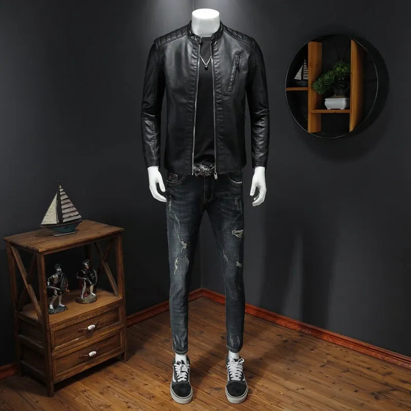 Premium Herren Biker Lederjacke