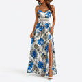 Womenâ€™s Maxi Dress with Lace Trim and Waist Cut Out