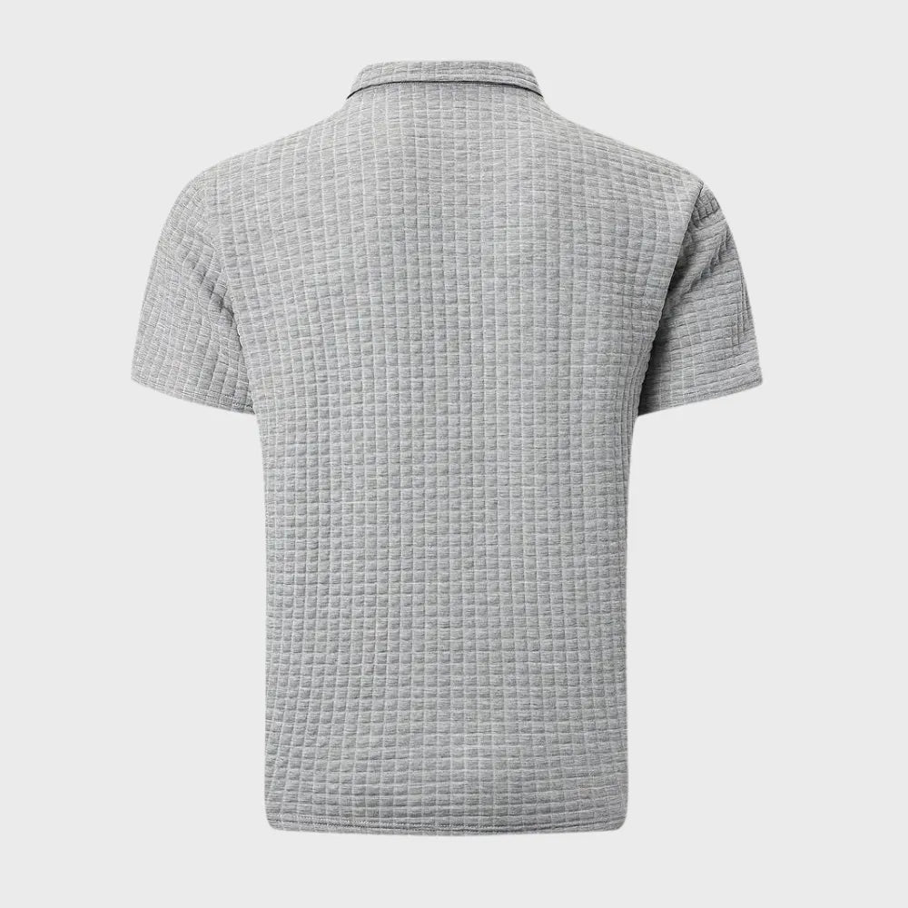 - Texturiertes Poloshirt