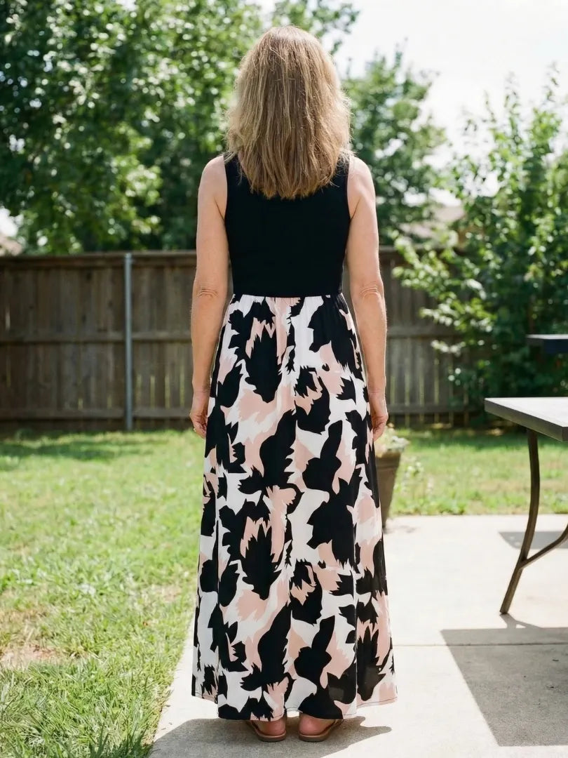 ZÃ©phira | Sleeveless Scoop Neck Printed Maxi Dress