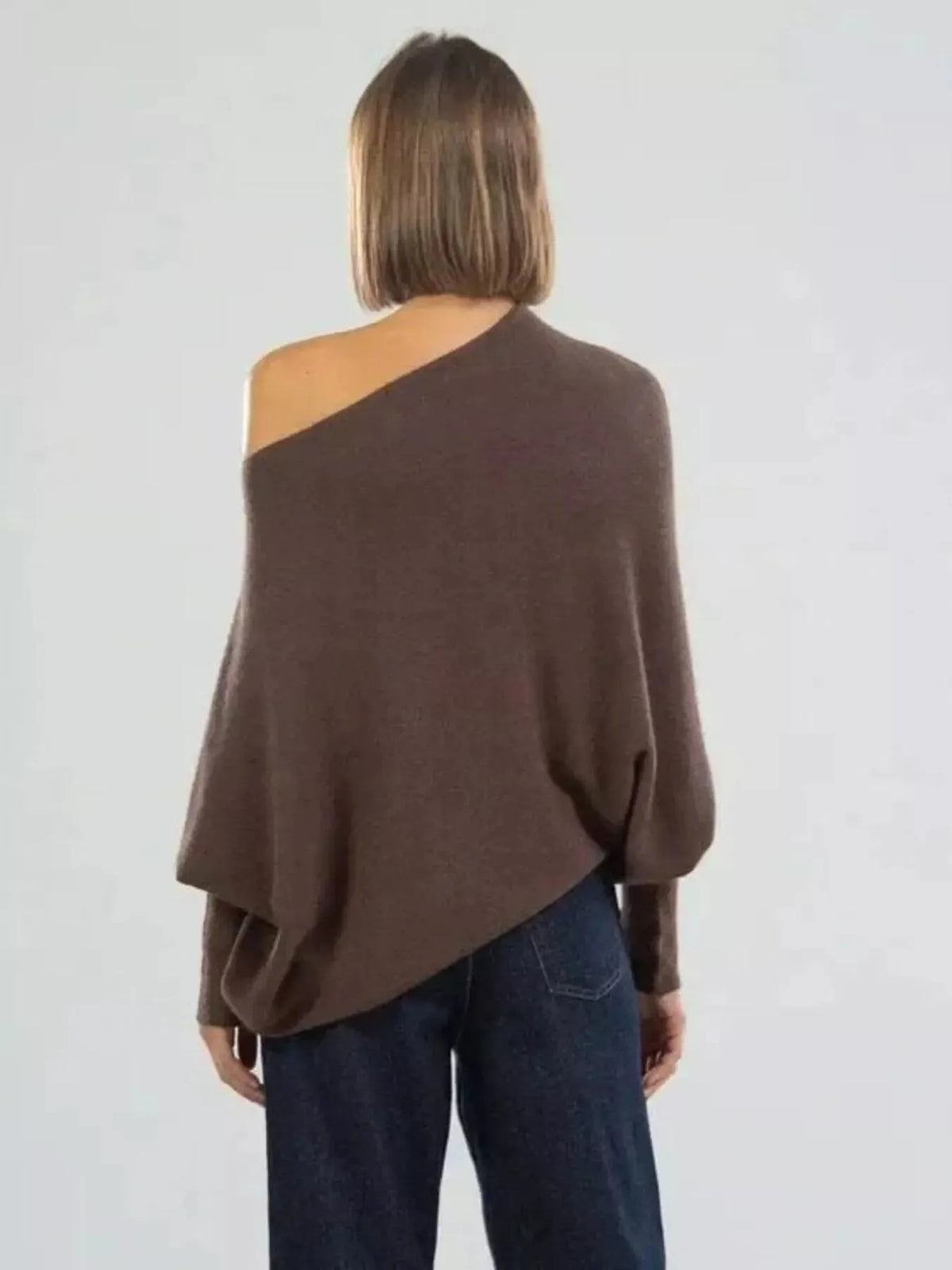 Boat Neck Long Sleeve Sweater