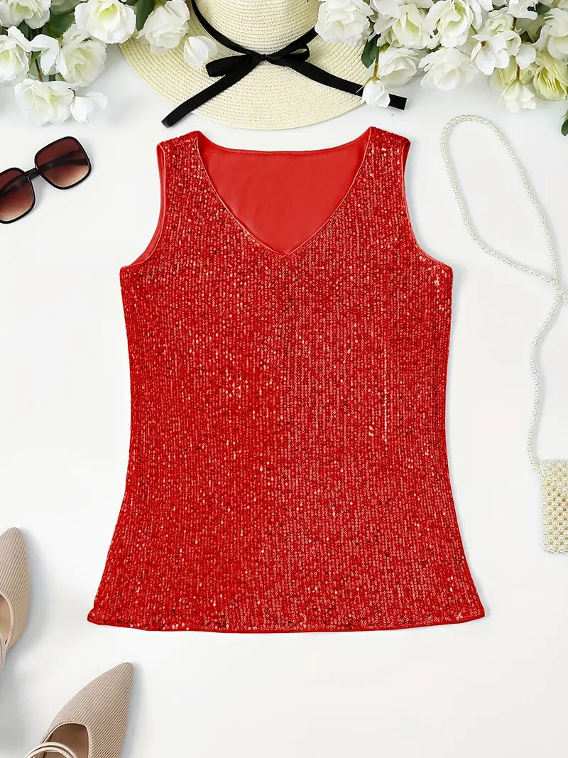 Elegantes Ärmelloses Top mit Pailletten