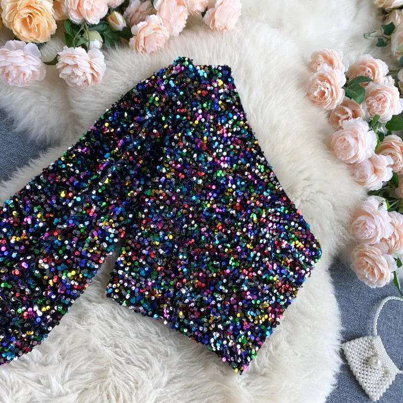 FLEUR | One Shoulder Glitter Top Voor Dames â€“ Elegant, Opvallend, Comfortabel