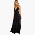 Womenâ€™s Convertible Maxi Dress with Backless Design and Adjustable Waist