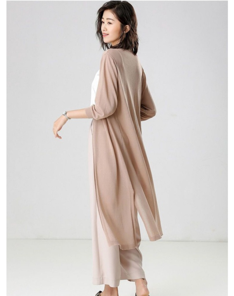 Long Soft Women's Cardigan With Open Front