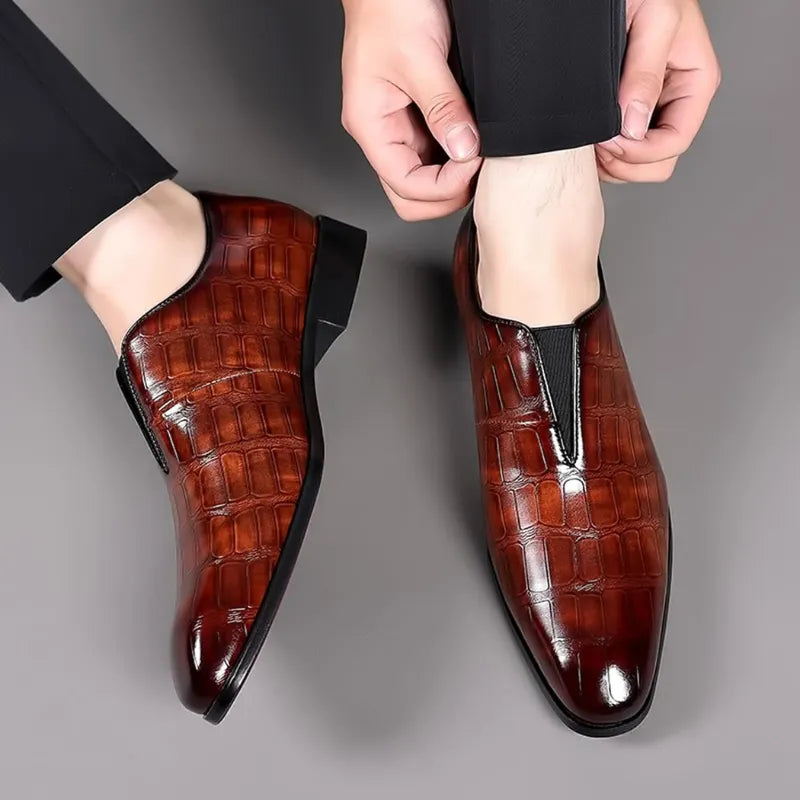 Herren Schwarze Loafer Lederschuhe