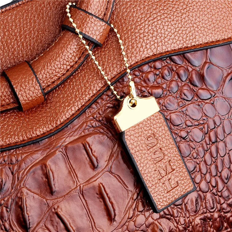 RAISA | Luxe Tas Vintage Tas Met Croco Textuur - Klassiek & Modieus
