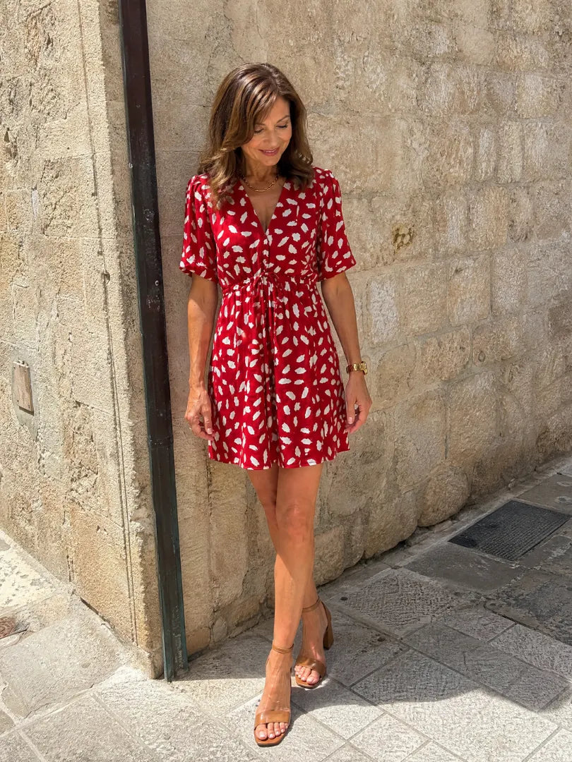Newmal | Printed Button Front Mini Dress