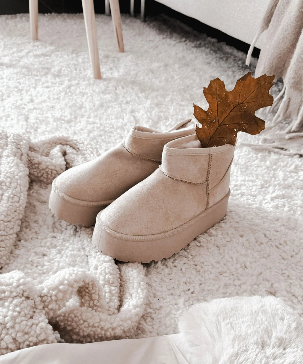Beige Boots Dames – Warm, Gevoerd, Comfortabel & Modieus