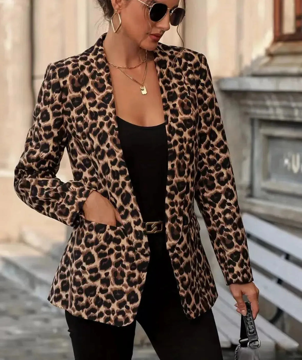FELICE | Luipaardprint Blazer Voor Dames â€“ Gedurfd, Verfijnd, Veelzijdig