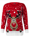 Personality printed Xmas lovely elk long sleeve Xmas free size sweater