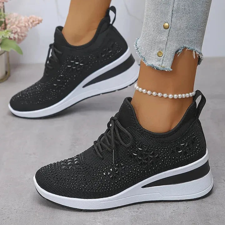 Annika – Ortopædiske sneakers med glitrende rhinsten