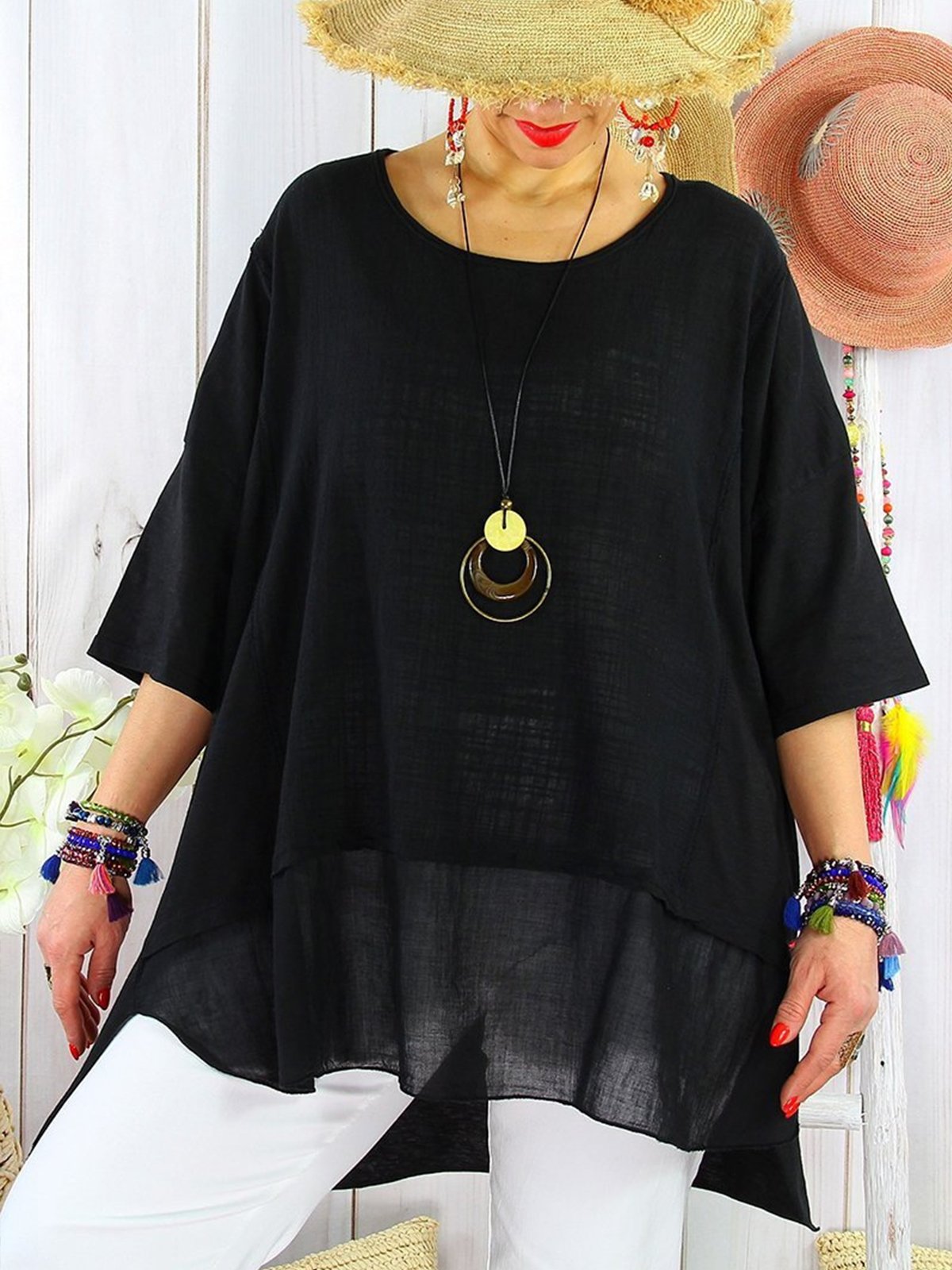 Women's Pure Color Cotton Shirt