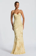 Jacquard Midi Dress for Women with Floral Print and Elegant Cut