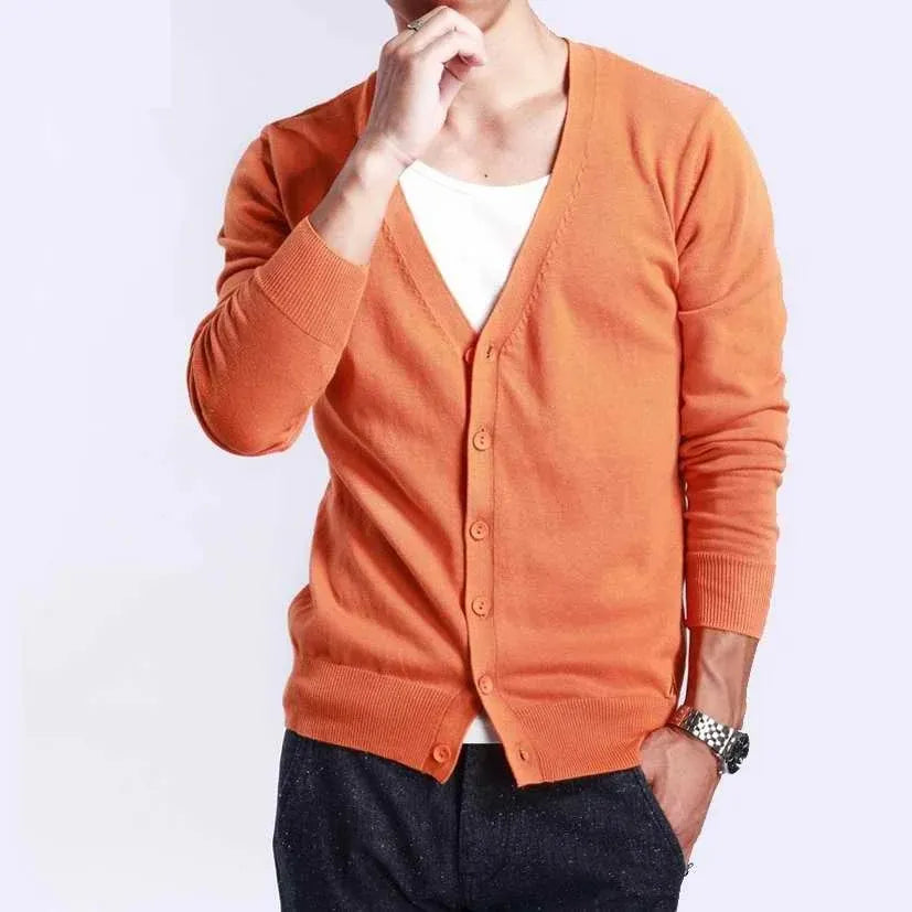 Herren Strickjacke Mit KnÃ¶pfen, Leichtes Material, V-ausschnitt, Klassischer Stil