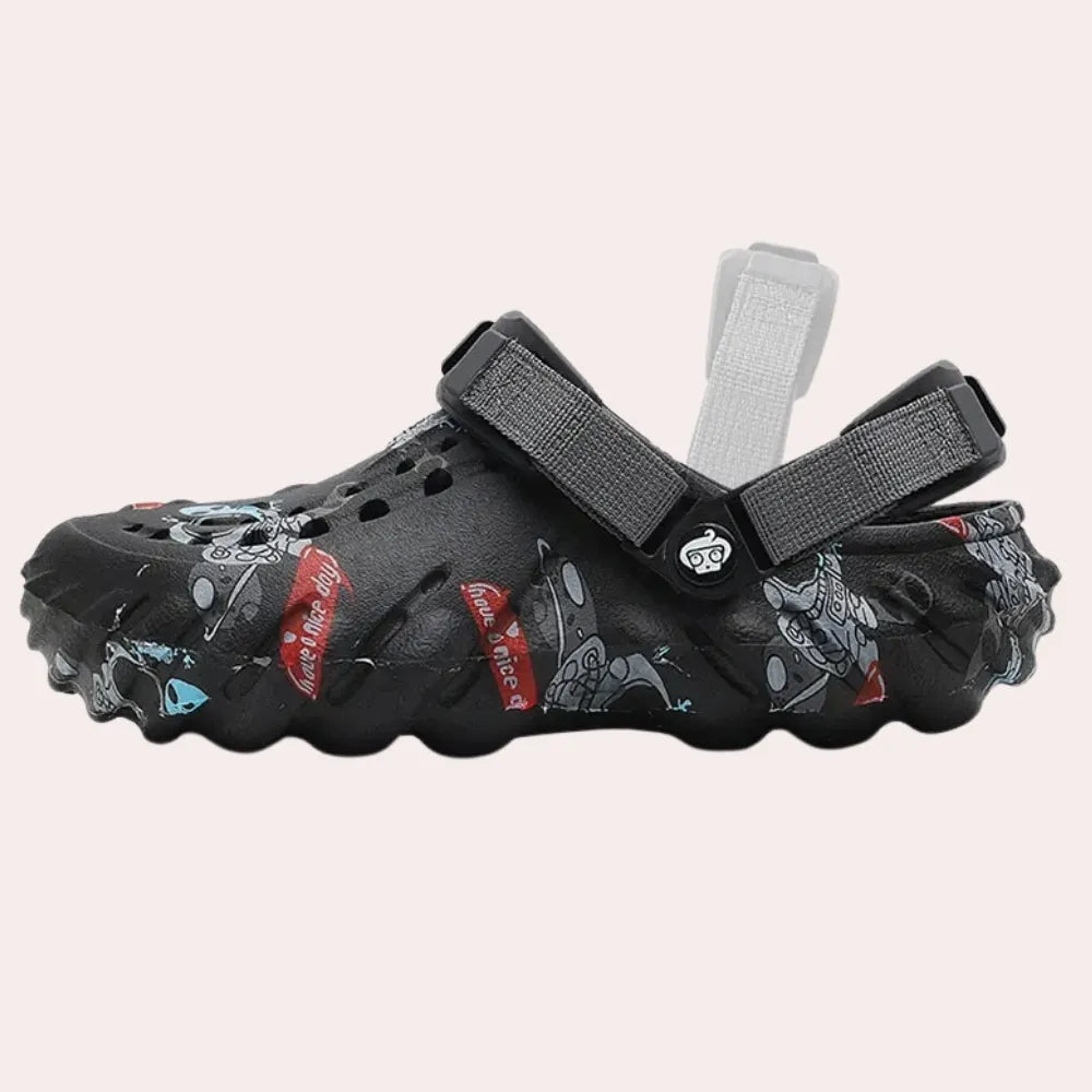 Herren-Sandalen mit Graffiti-Muster