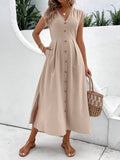 Vestido Longo Taisa Bege