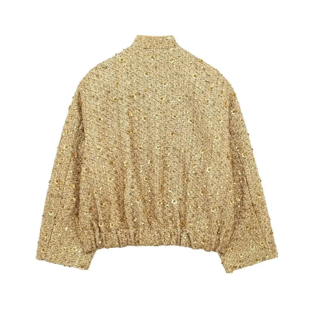 SARAH | Casual Bomberjack Met Gouden Pailletten – Comfort Meets Glamour