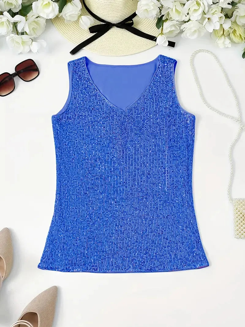 Elegantes Ärmelloses Top mit Pailletten