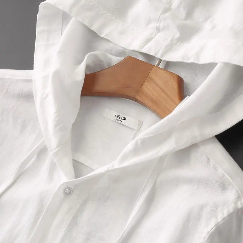Herren Langarm Hemd Kapuzenshirt