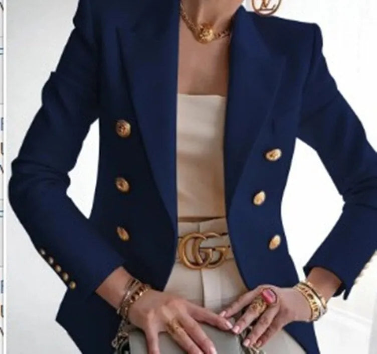Mode Solide Knopf Anzugsjacke