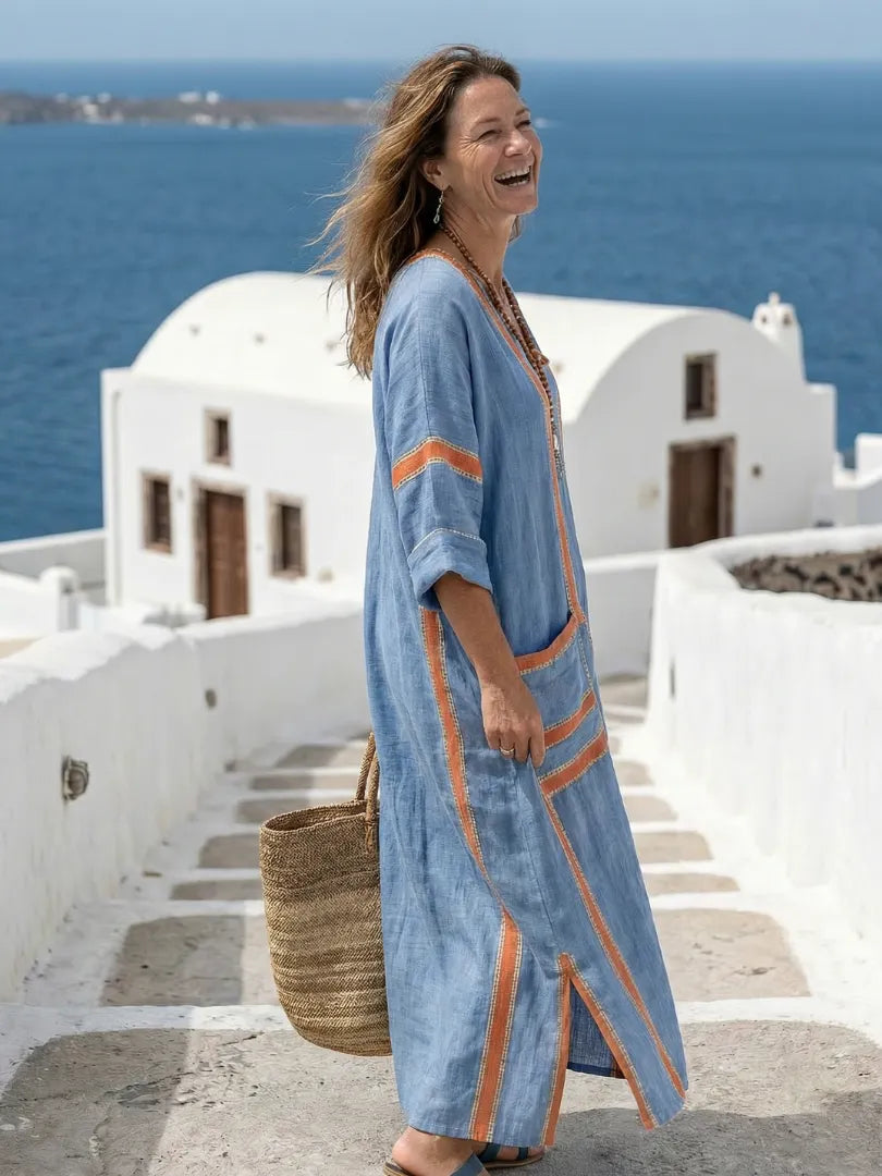 Avenor | V Neck Soft Structure Midi Dress