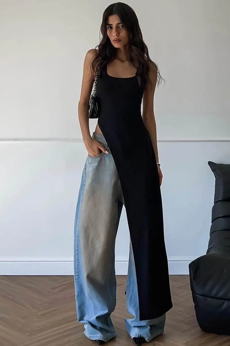 Minimalistisches Kleid/Top mit Schlitz-Detail