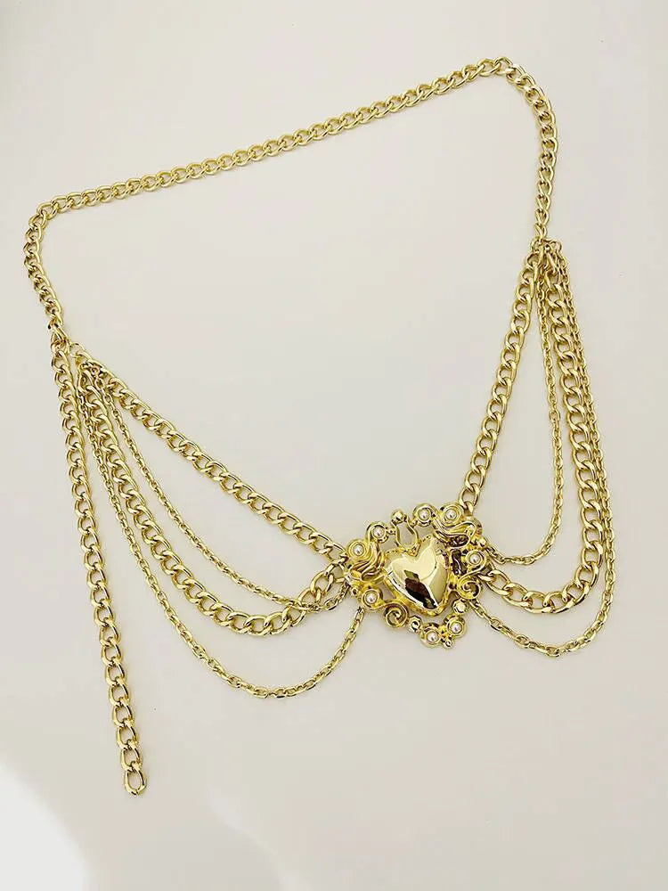 Love Multilayer Gold Waist Chain