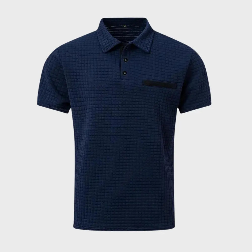 - Texturiertes Poloshirt