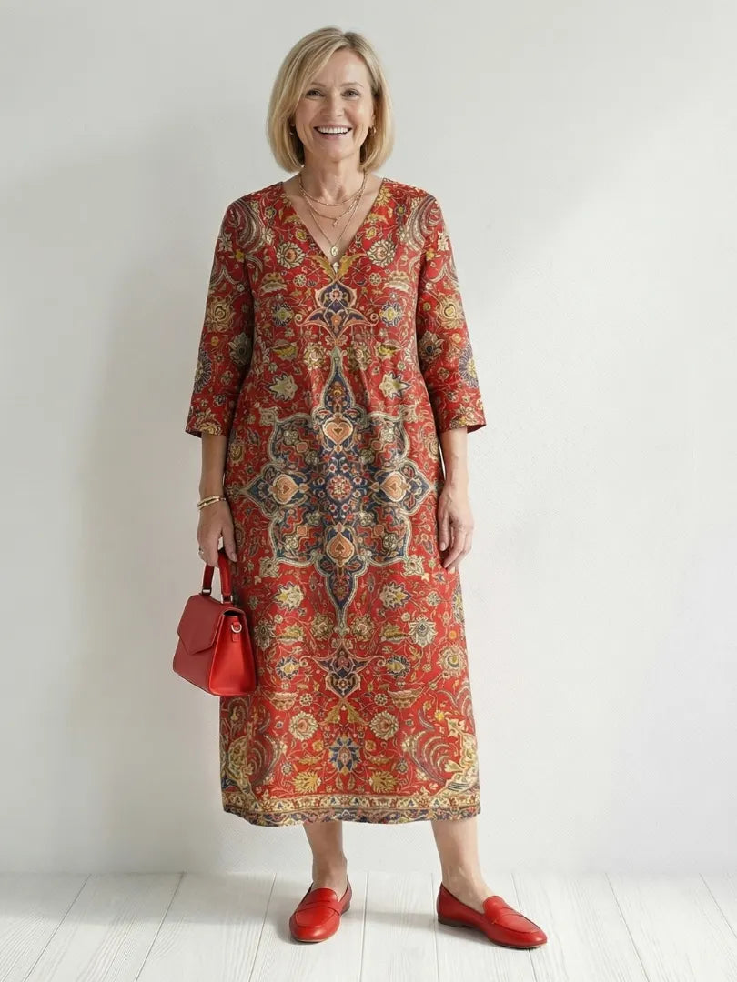 Carter | Ease Patchwork Midi Dress
