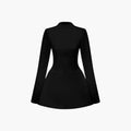 Women Mini Dress with Open Back and Flared Sleeves